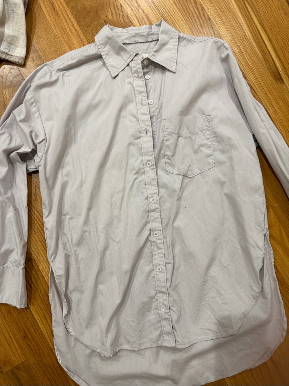 Anthropologie Light Gray Button-Down Shirt